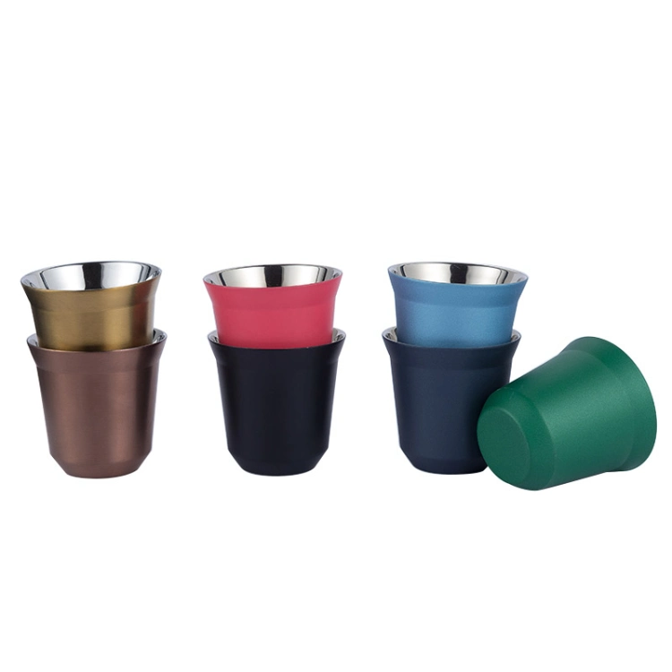 2022 Hot Selling Stainless Steel Tumbler Cup 80ml 160ml Insulated Nespresso Cups Thermo Outdoor Portable Coffee Mug