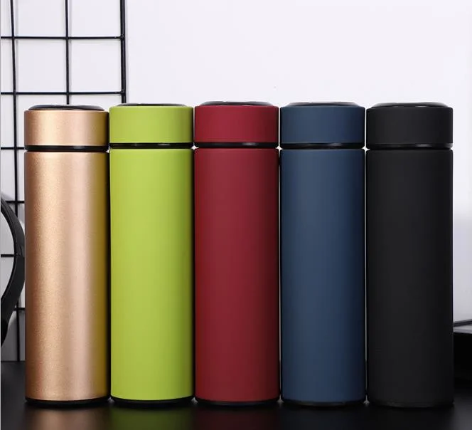 Amazon 500ml Custom Logo Insulation Water Bottle Stainless Steel Smart Vacuum Flasks