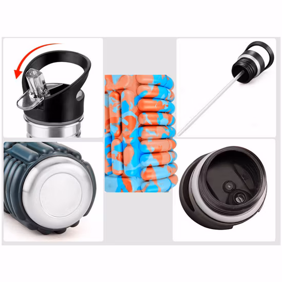 Garrafa de água esportiva de 450 ml/15 oz com tampa superior à prova de vazamentos – Ecológica – Obrigatório para academia, ioga, corrida, atividades ao ar livre, ciclismo